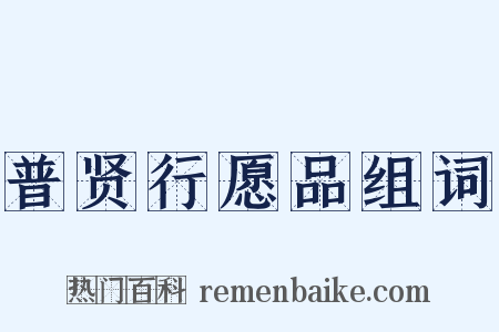 普贤行愿品组词是什么意思的图片